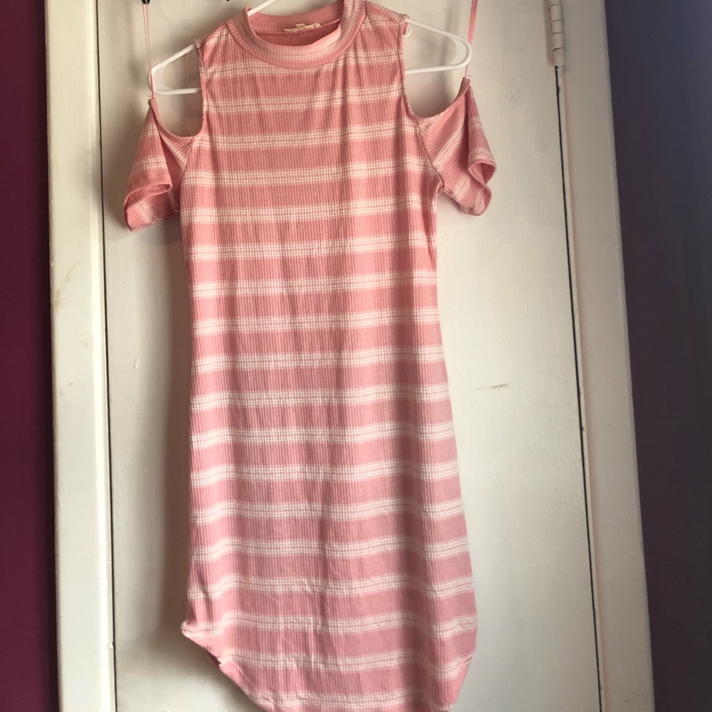 Pink and white dress